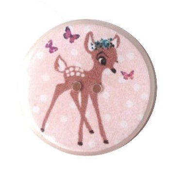 ドイツデザイン  レジンボタン バンビ ピンク  JK　 動物 アニマル　B-0439　小鹿　しかの画像