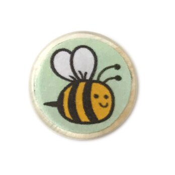 ドイツデザイン ココナッツ＆レジンボタン ミツバチ グリーン JK 昆虫 B-1945 蜜蜂 はちの画像