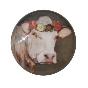 レジンシャンクボタン 牧下り 花冠の牛 JK 　動物 牧場 農場 　B-2157　アルプス　アルペンの画像