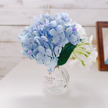 【枯れない花】本物みたいな紫陽花　Blue＆White マジカルウォーター　インテリアフラワーの画像