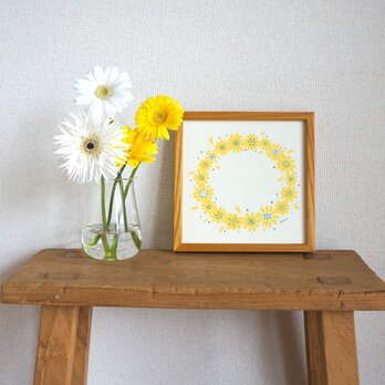 「 twinkle flower wreath（ラムネレモン）」20cm角ポスターの画像