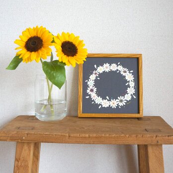 「 twinkle flower wreath（夏夜）」20cm角ポスターの画像