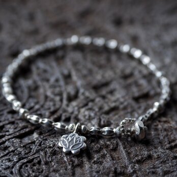 -Lotus charm- silver braceletの画像