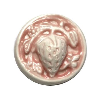 アメリカ製 アートストーン樹脂ボタン ストロベリー 一粒 ピンク SC 果物 フルーツ 　 B-2626　いちごの画像