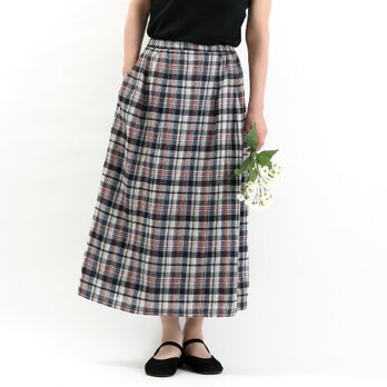 #431タックギャザースカート(マドラス)の画像