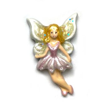 アメリカ製 メタルボタン 妖精 ピンクドレスXブロンド SC 　 B-2639　フェアリーの画像