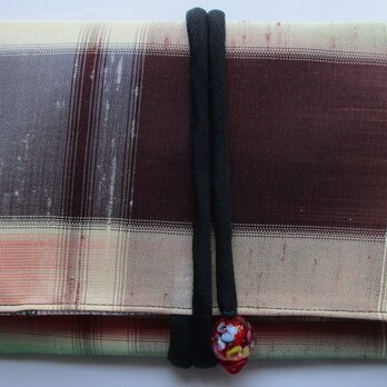 ７２４０　紬の着物で作った和風財布・ポーチ＃送料無料の画像