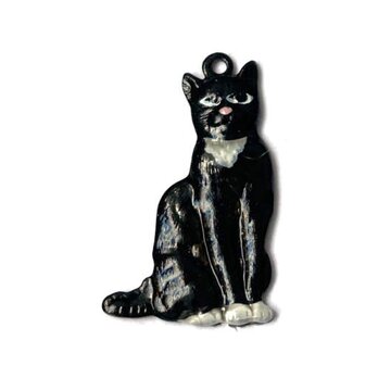 Sale* アメリカ製 メタルチャームS 黒猫 キャット ねこ タキシードキャット B-2508の画像