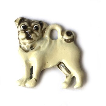 アメリカ製 メタルチャーム パグ犬 B-1514　ドッグ　フォーンの画像
