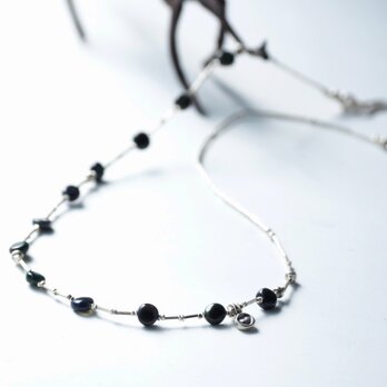 -Black opal- silver necklaceの画像