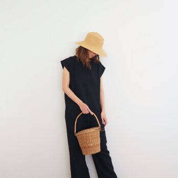 Cotton linen herringbone all-in-oneの画像