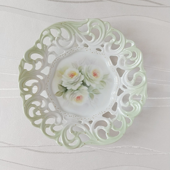 白バラのレース皿   / 洋食器の画像