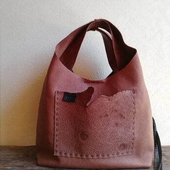 my Bag -mini-　チョコレート✗黒色　ピッグスキンレザーの画像
