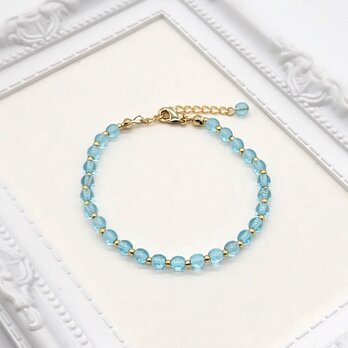 チェコビーズブレスレット【アクアマリン】