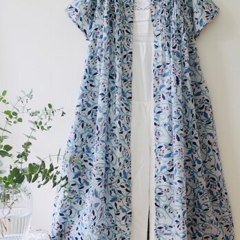 夏★LIBERTY 綿シルク　リバティ蔦柄ピンタック2wayワンピース ★の画像