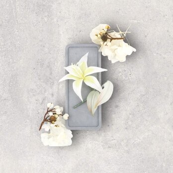 Corsage. コサージュ" Silk Lily. " | ホワイト×イエロー |の画像