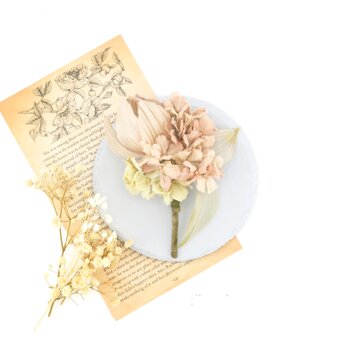 Corsage. コサージュ" Antique bouquet. " | チューリップ×紫陽花 | アンティークピンクの画像