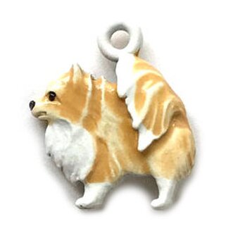 Sale* アメリカ製 メタルチャーム ポメラニアン ベージュ ドッグ 犬 スピッツ B-2072の画像