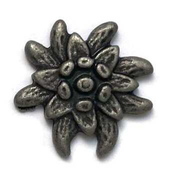 ドイツ製メタル シャンクボタンモチーフエーデルワイスフォルム2個 DB　アルプス アルペン 　 B-2279花の画像