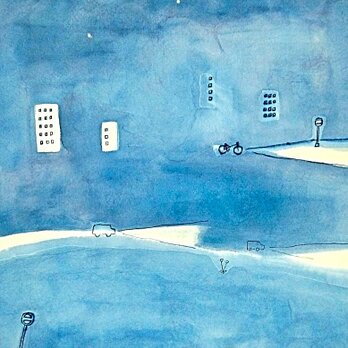 一点物｜原画「三日月の夜に」※額縁入り（四つ切サイズ）