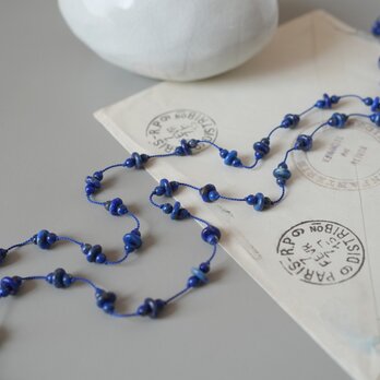 long necklace silk ラピスラズリ2