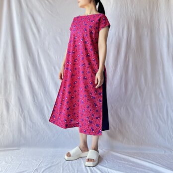 フレンチスリーブ・コンビネーションドレス　サマーベリー(ピンク)／パープルの画像
