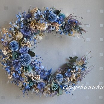 ルリ玉アザミの青の月wreathの画像