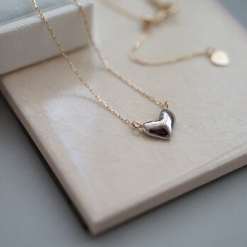 【charm】18K×PT small heart necklaceの画像