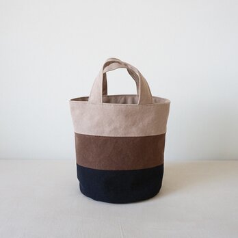 OVALTOTE - stripe -Ⅲ(M) / pinkbeige × brown × blackの画像