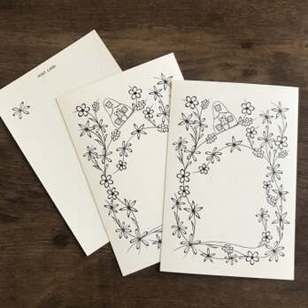 花柄ポストカード　3枚の画像