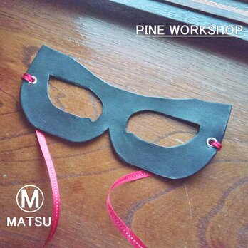 ベネチアンマスク ファントムマスク アイマスク 仮面 メンズ レディース 本革 ヌメ革 サドルレザー PWFM1の画像