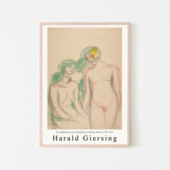 Harald Giersing "A seated and a standing female model"/ アートポスターの画像