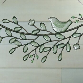 ガラスのスワッグ ［小鳥と枝葉］の画像