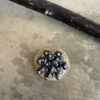 原始　ブローチ　茶