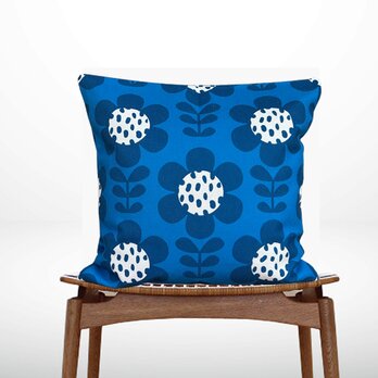 森のクッション Abstract flower design back blue –ヒノキの香り－の画像