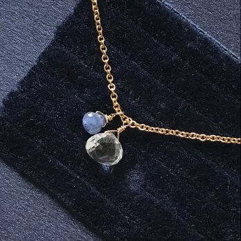 【N54商品名 宝石質水晶　希少宝石質サファイアssサイズ 14kgf ネックレス】の画像