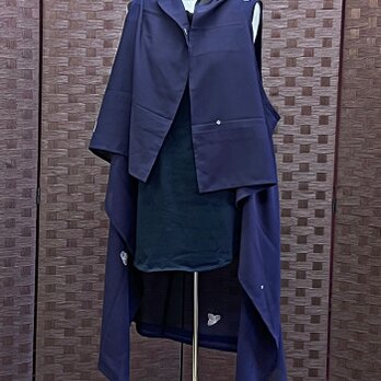 0004 着物リメイク 正絹 絽 ベスト / kimono vintage cloth Japanese silkの画像