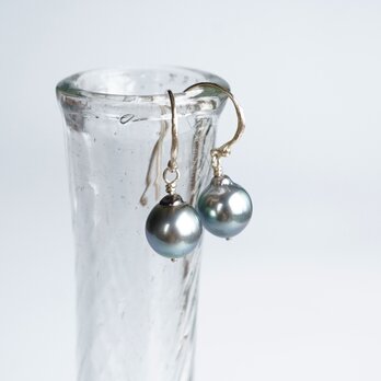 Baroque pearl gold earrings [OP735K10]の画像