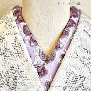 洗える刺繍半衿  紫苑の画像