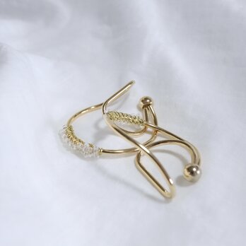 clear solid lace egg , ear cuffの画像