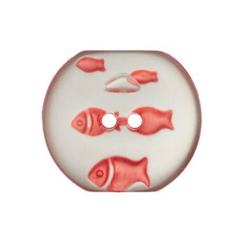 ドイツ プラスチックボタン 水槽の魚 レッド2個 UK 金魚鉢 　 B-1906さかな　フィッシュの画像