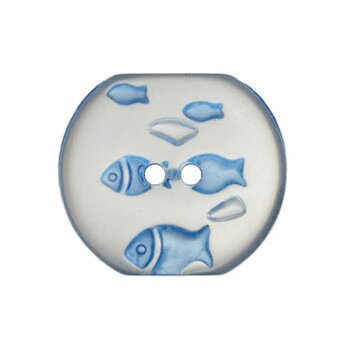 ドイツ プラスチックボタン 水槽の魚 ブルー2個 UK 金魚鉢 　 B-1909さかな　フィッシュの画像