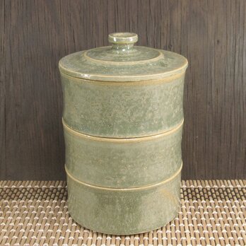 陶器 重箱型かさね小鉢 ３段　銅結晶釉【230719】の画像
