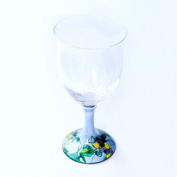 九谷和グラス ワイングラス ぶどう -ブルー-の画像