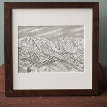 白馬マウンテンアート　ピエゾグラフ作品　岩岳から白馬三山の画像