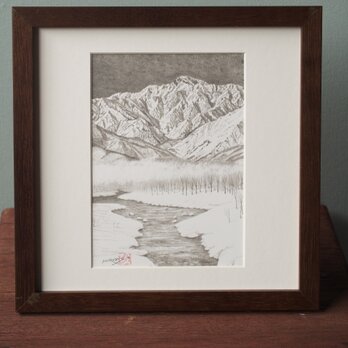 白馬マウンテンアート　ピエゾグラフ作品　早朝の五竜岳の画像