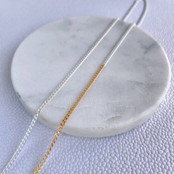 Bicolor Long Necklace-Silver&Goldの画像