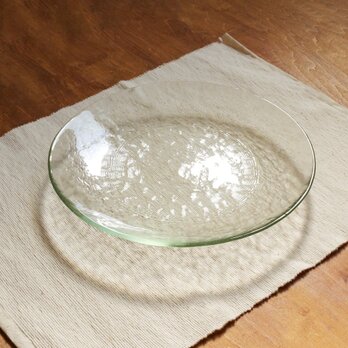 【期間限定：10％off】リサイクルガラスの食器　丸皿(φ24cm)の画像