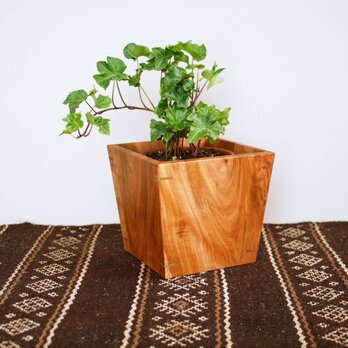 木製 鉢カバー（4号鉢用）桜材1　植木鉢カバーの画像