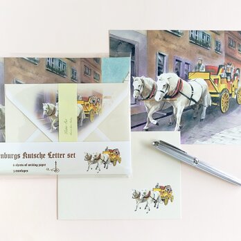 風景画レターセット～ローテンブルクの馬車～の画像
